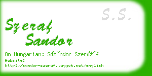 szeraf sandor business card